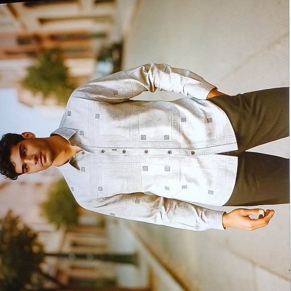 $169 Silver Stone Collection Men's Lg.Geometric Print Modern Fit Button-Up NWT - Picture 2 of 16